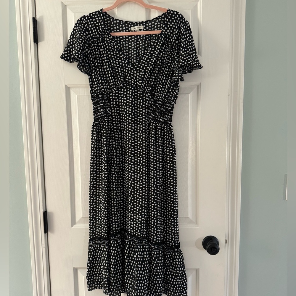 Max Studio Polka Dot Midi Dress